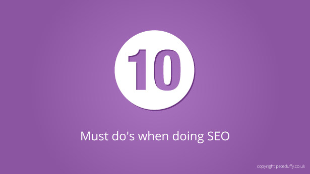 Must do when doing SEO